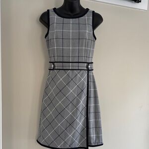 Tommy Hilfiger Gray Plaid Sleeveless Dress